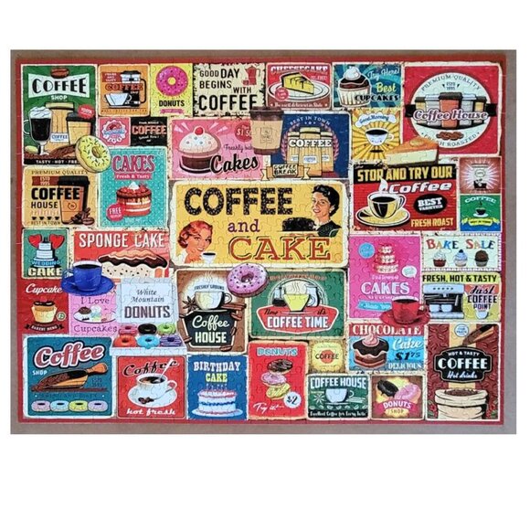 White Mountain COFFEE and CAKE Jigsaw Puzzle 500 pieces - Picture 2 of 8